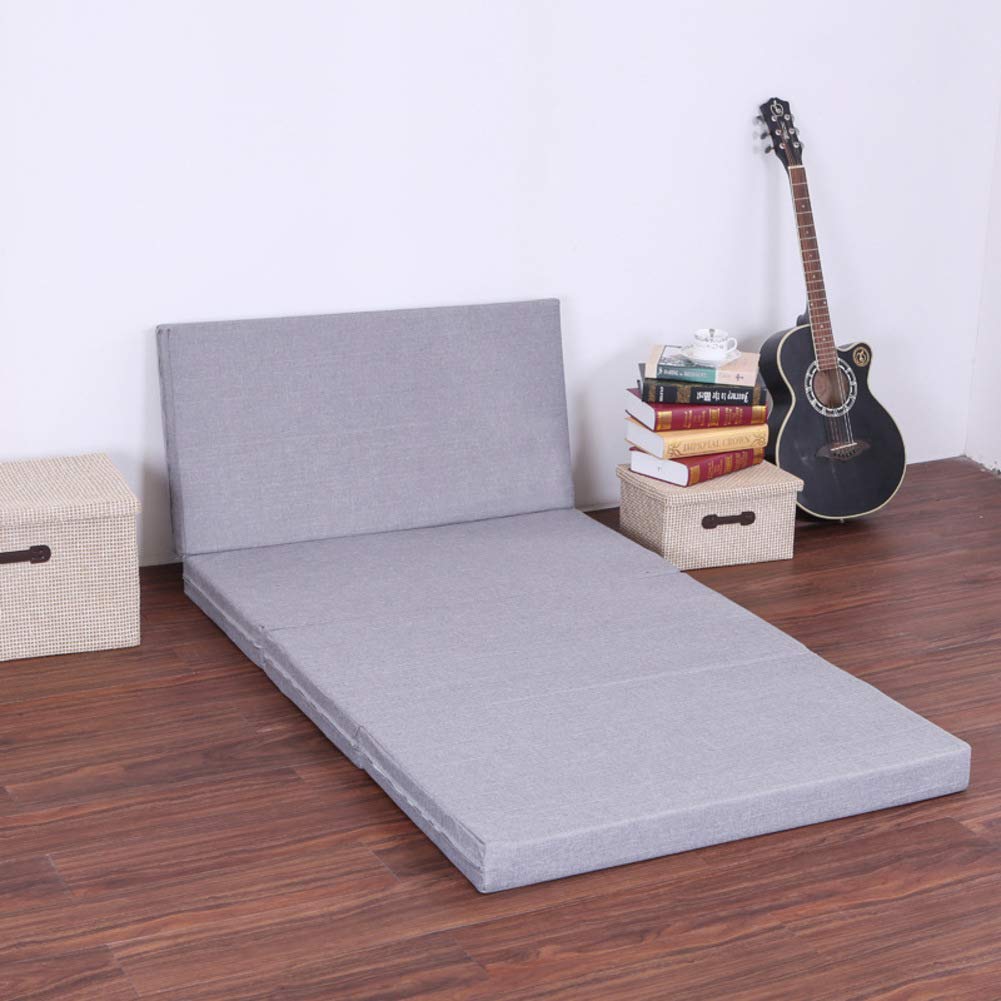 Tri-Fold Foam Folding Mattress - 3 Inch Thick Portable Sofa Bed Guest Bed with Non-Slip Bottom, Breathable Tatami Floor Mat for Camping, Travel & Home Use (Grey, 35