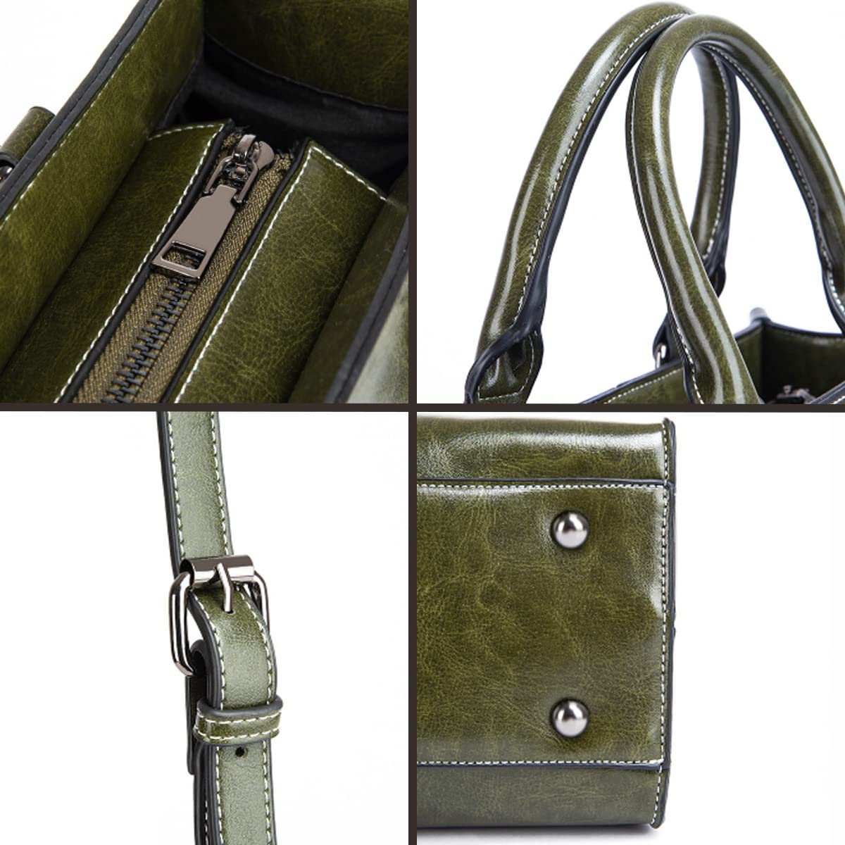Stylish Women's Cow Leather Shoulder Bag - Vintage Top Handle Satchel Tote & Crossbody Purse for Work, Travel & Everyday Use