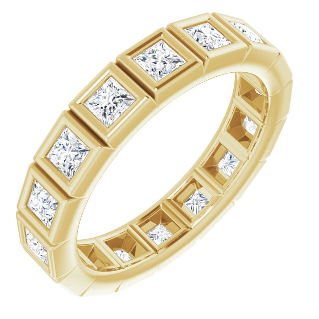1.60 Carat Princess Cut Diamond Eternity Band - Bezel Set Wedding Ring for Women, Perfect for Anniversary, Engagement & Special Occasions