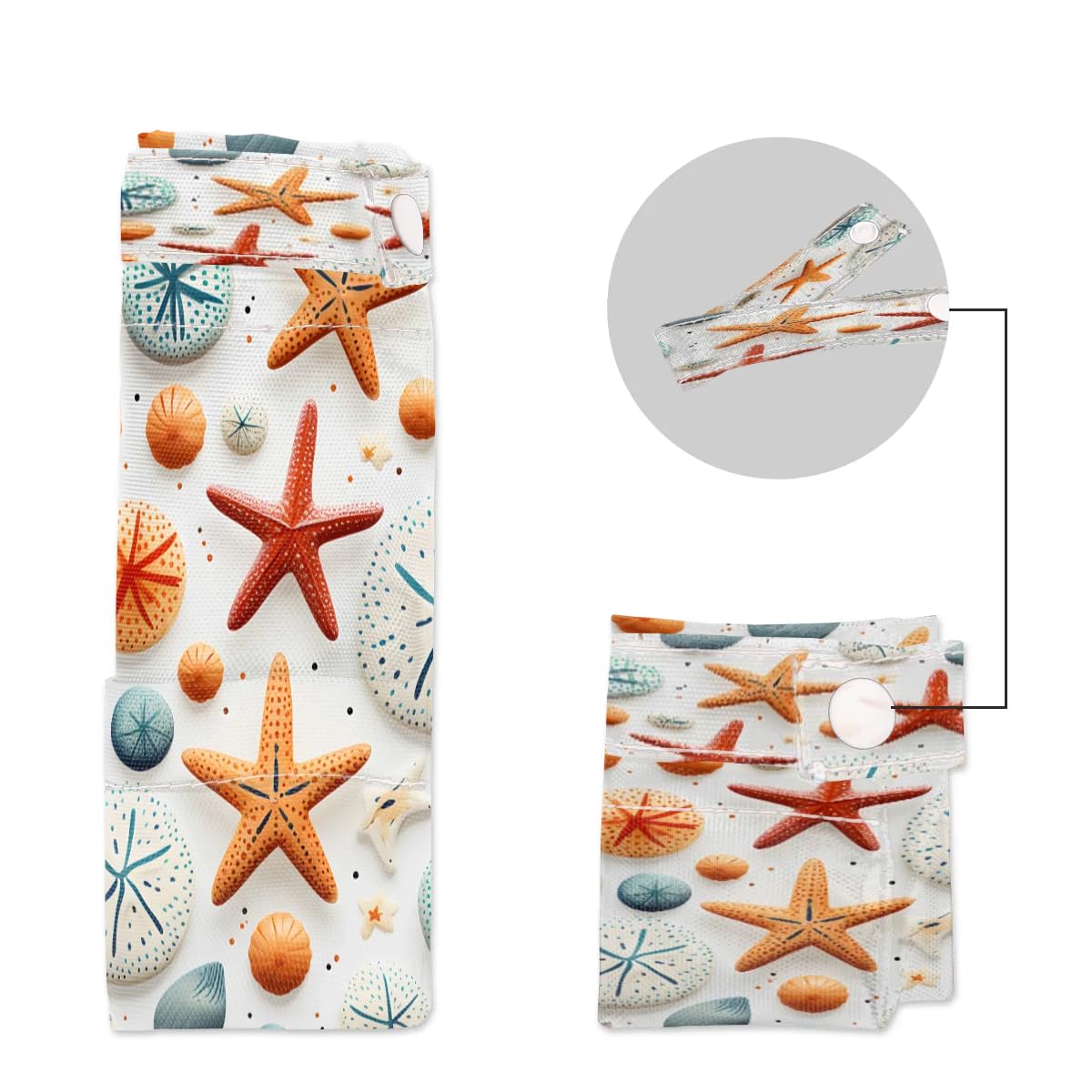 Waterproof Wet Dry Bag 2-Pack - Reusable Travel Laundry Bag for Swimsuits, Cloth Diapers & Gym Clothes | Beach, Pool, Yoga & Gym Storage Solution | Starfish Stone Design Organizer Bags