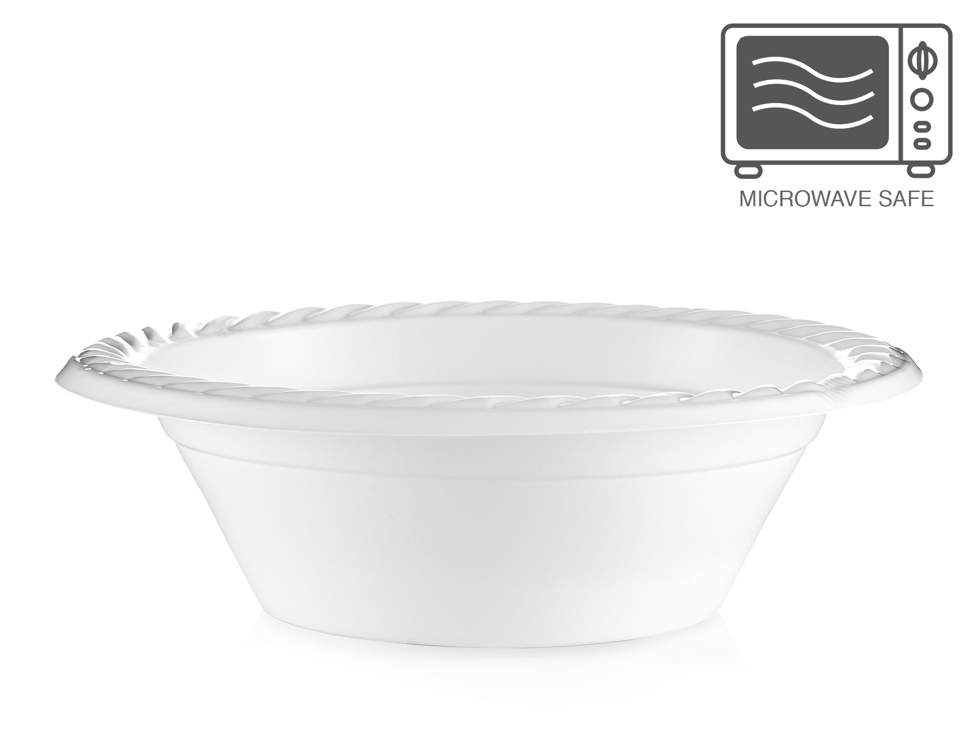 250 Pack 12 Oz Disposable Plastic Soup Bowls - Heavy Duty BPA-Free Microwave Safe Bowls for Hot Soup, Salad, Noodles - Heat Resistant & Leak Proof - Perfect for Parties, Picnics, Takeout & Meal Prep