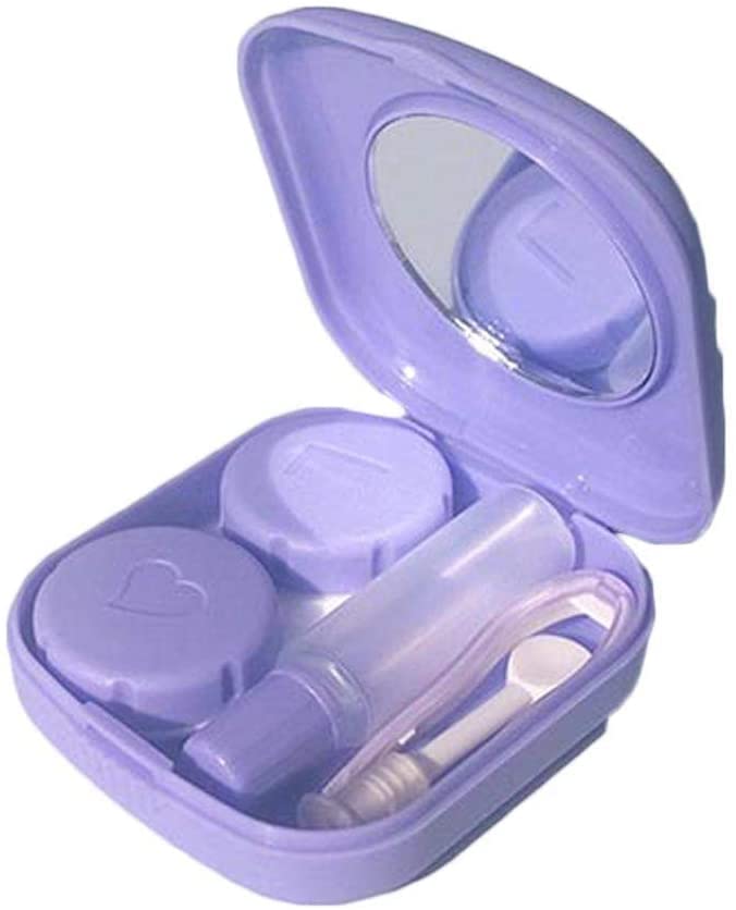 Portable Travel Contact Lens Case - Eye Care Kit with Mirror for On-the-Go Use