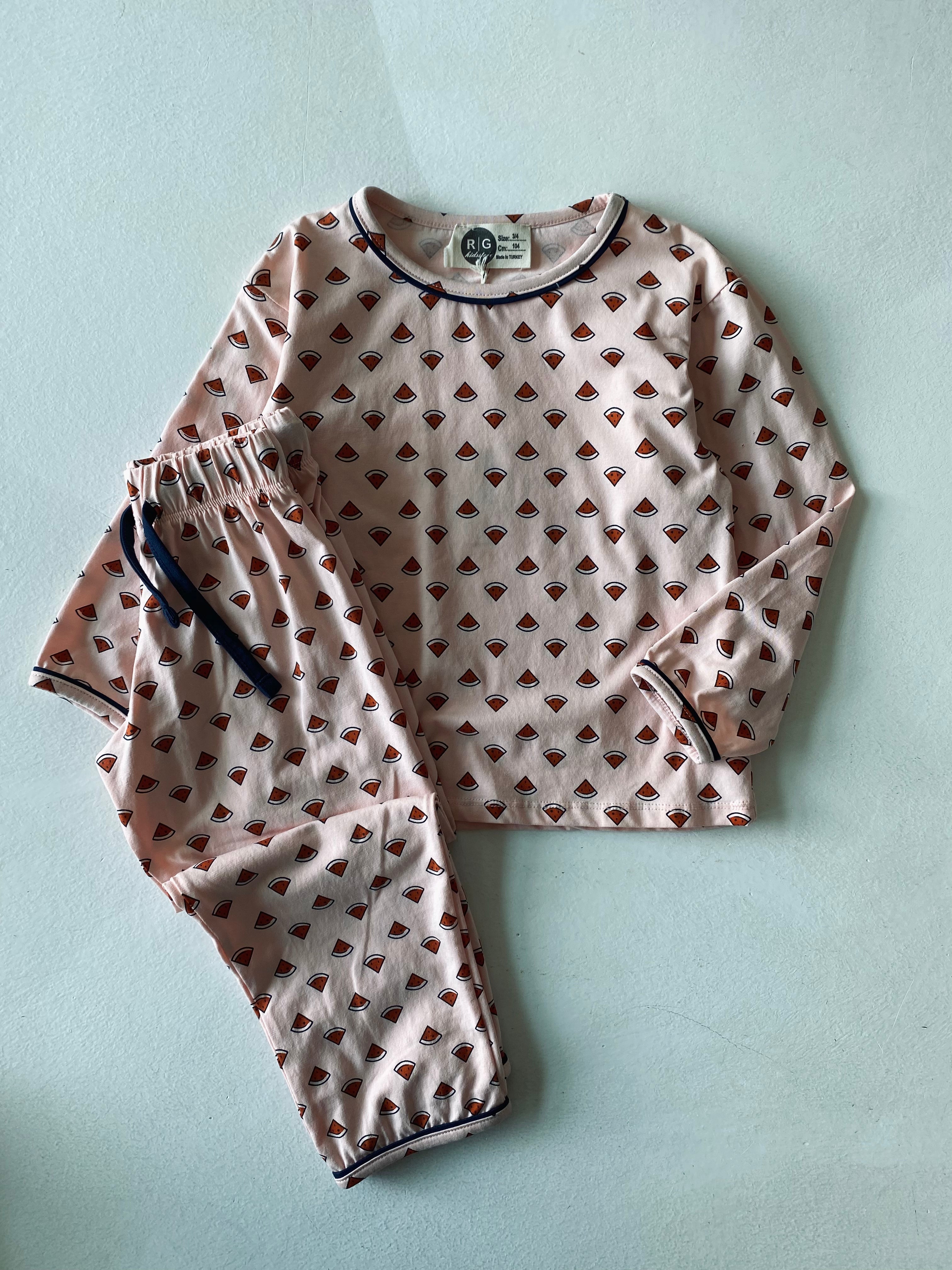 Watermelon Print Kids Pajama Set - Soft Cotton Sleepwear for Boys & Girls - Perfect for Bedtime, Lounging & Family Matching Outfits