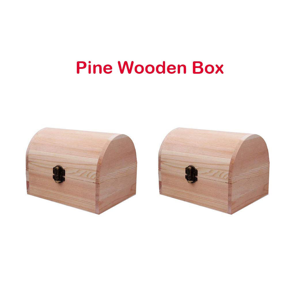 Hofumix Unfinished Wooden Jewelry Box for DIY - 3 Sizes (Small, Medium, Large) with Hinged Lid - Perfect for Craft Storage, Gift Wrapping & Home Decor