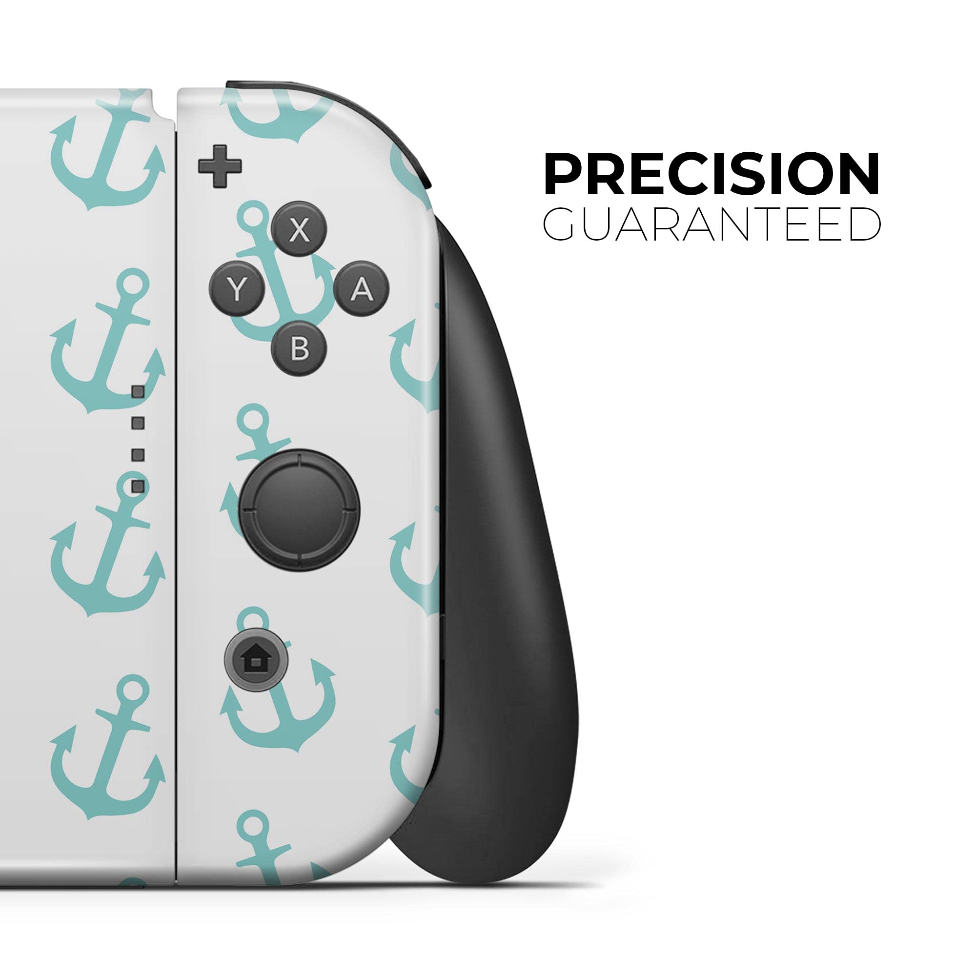 Nintendo Switch OLED Skin Decal - Teal Micro Anchors Protective Vinyl Wrap Cover Compatible with Switch OLED & Joy-Con - Scratch-Resistant, Removable for Gaming & Travel Protection