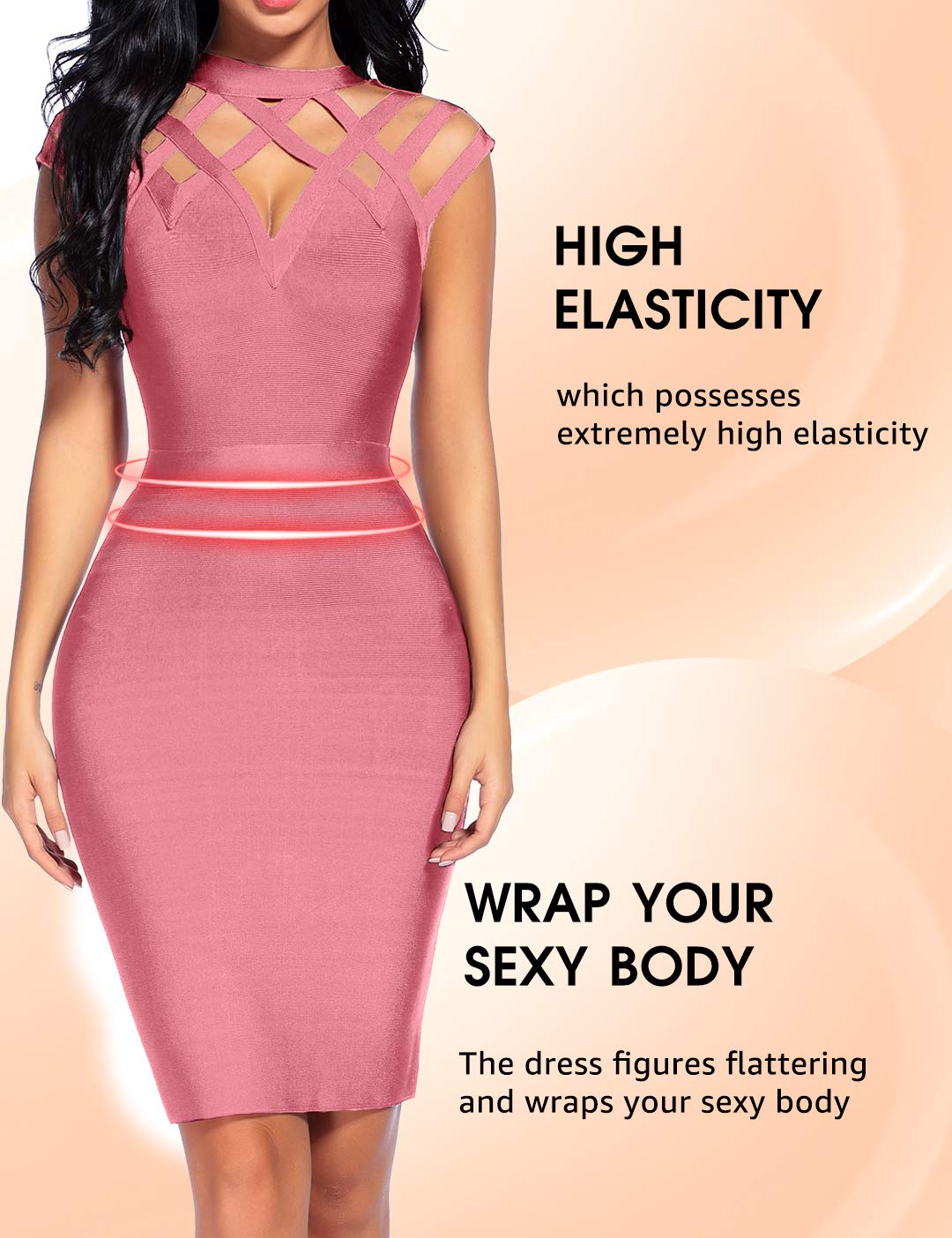 Sexy Women's Hollow Out Bandage Bodycon Dress - Club Party, Night Out & Cocktail Formal Wear - Perfect for Date Nights, Bachelorette Parties & Evening Events