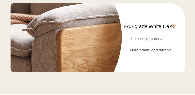 Solid Oak Wood Straight Sofa - Modern & Durable Hardwood Sofa for Living Room, Office, or Lounge - Perfect for Home Decor and Comfortable Seating