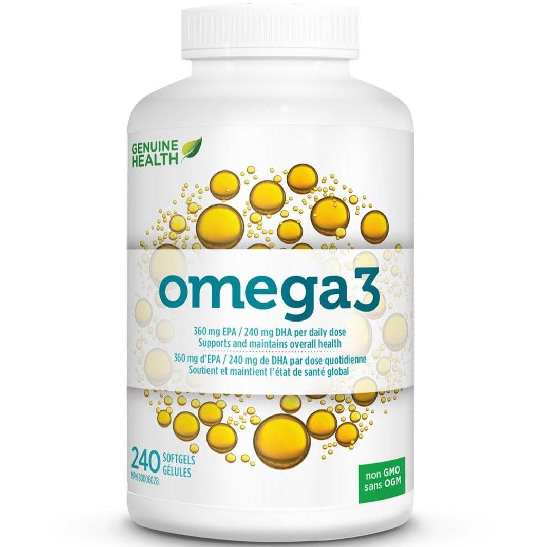 Genuine Health Omega-3 Fish Oil Supplement - 240 Softgels for Heart, Brain & Joint Health - Supports Cognitive Function & Cardiovascular Wellness - Daily Essential for Adults & Seniors