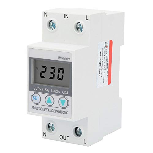Single Phase Protection Switch - Self Resetting Overvoltage Protector with LCD Display & Delay Function | Safe for Factory & Home Use | Ideal for Electrical Equipment, HVAC Systems & Power Tools Protection