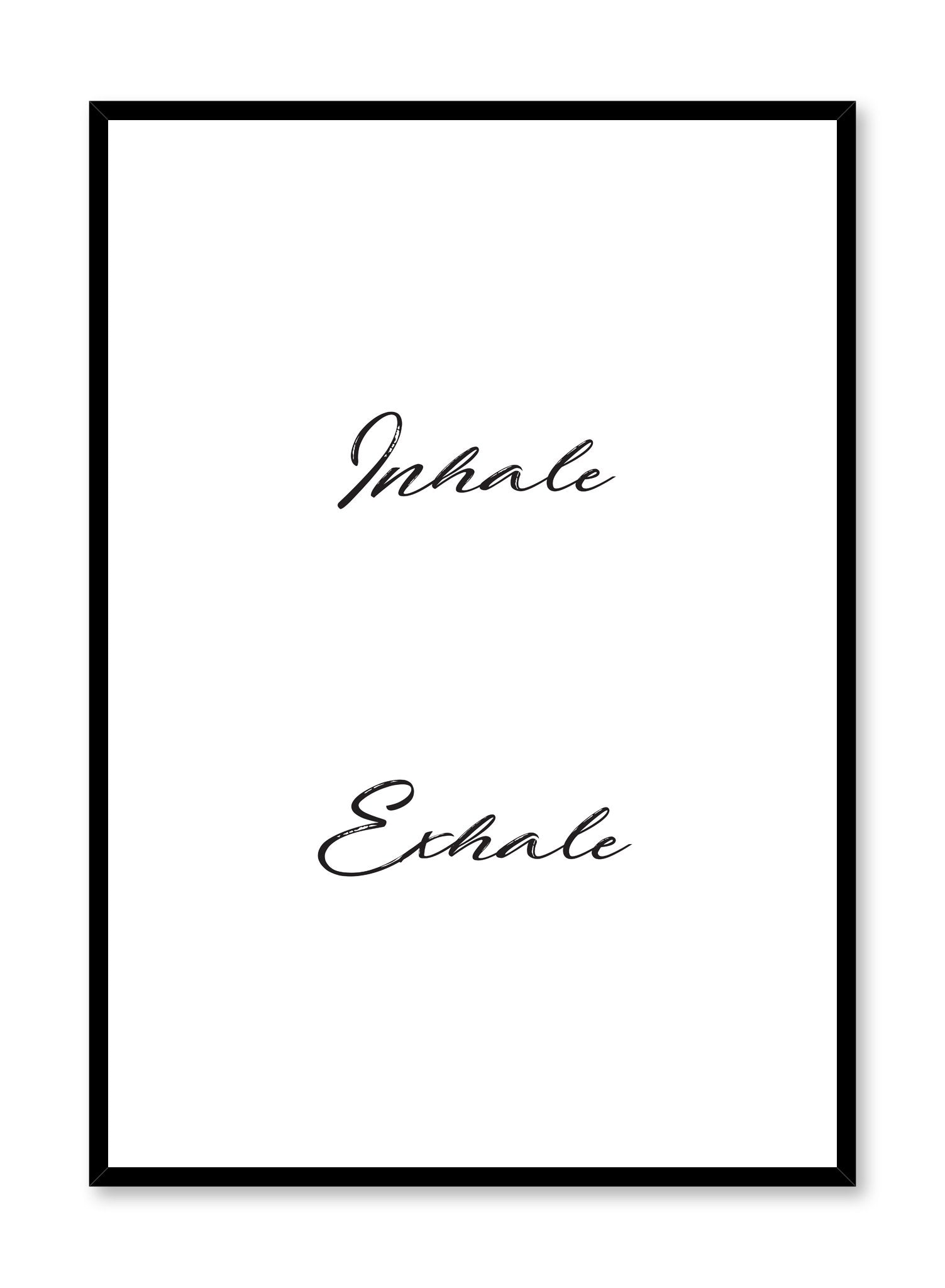 Breathe In Breathe Out Motivational Wall Art Poster - Inspirational Home & Office Decor for Yoga, Meditation & Mindfulness Spaces