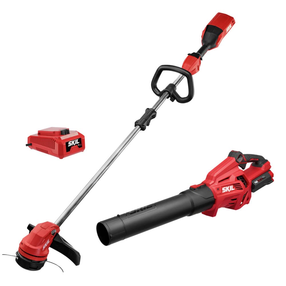 SKIL CB7478C-11 PWR CORE 40 Brushless 40V 14-Inch Cordless String Trimmer & Leaf Blower Combo Kit with 2.5Ah Battery & Fast Charger - Perfect for Lawn Care, Yard Maintenance, and Landscaping