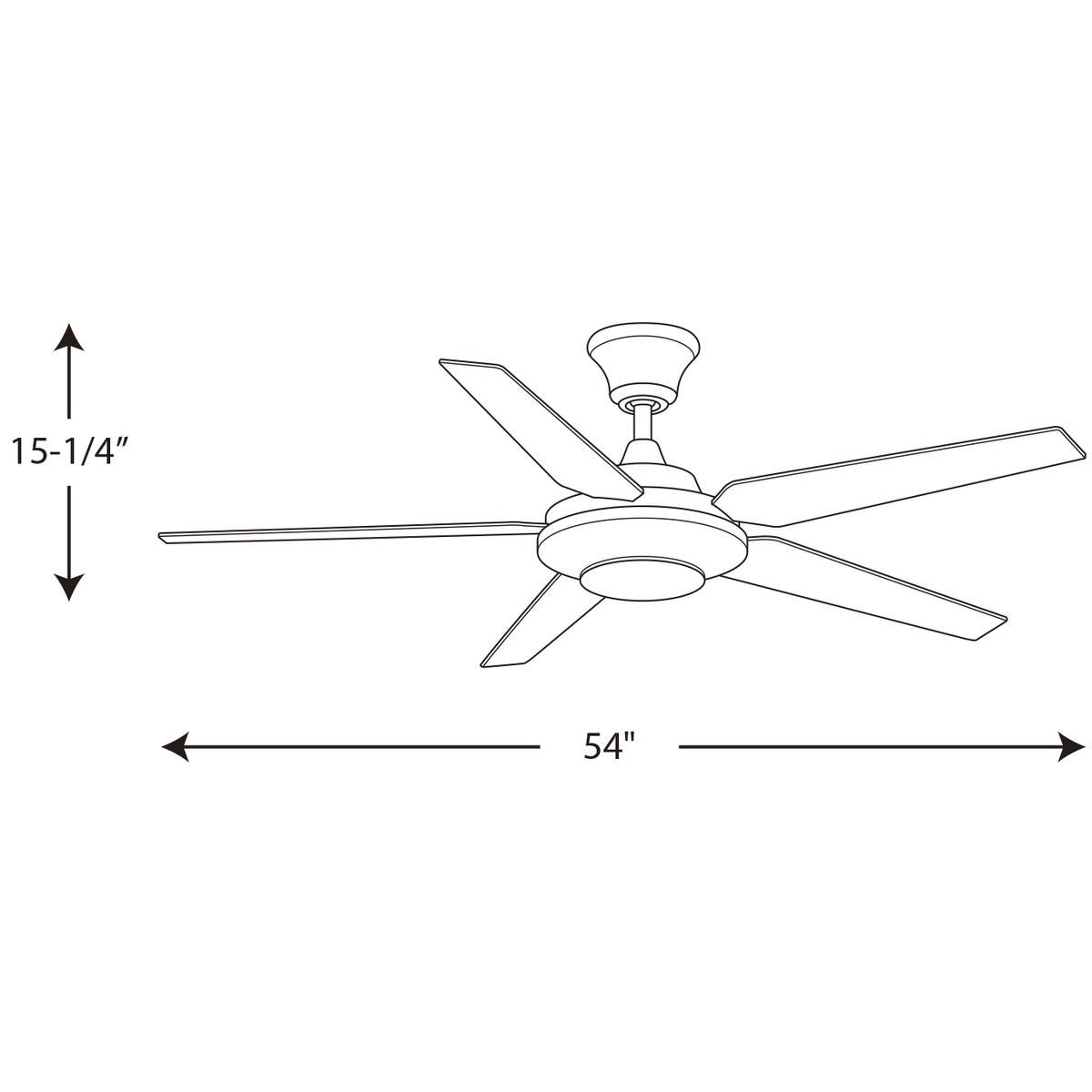 Progress Lighting P2539-2030K AirPro Signature Plus II 5-Blade Bronze Ceiling Fan with Remote - Perfect for Living Room, Bedroom & Outdoor Spaces