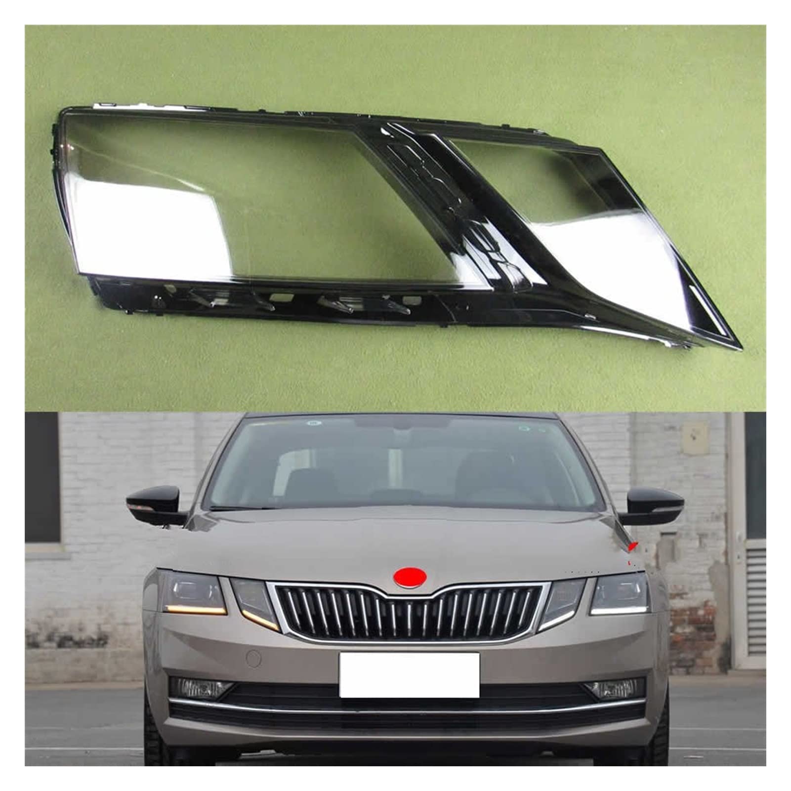 QUXING Clear Headlight Cover for Skoda Octavia 2018-2019 - Left Side Transprotective Lens Shield (1PC) - Durable UV-Resistant Car Headlight Protection for Night Driving & Weather Defense