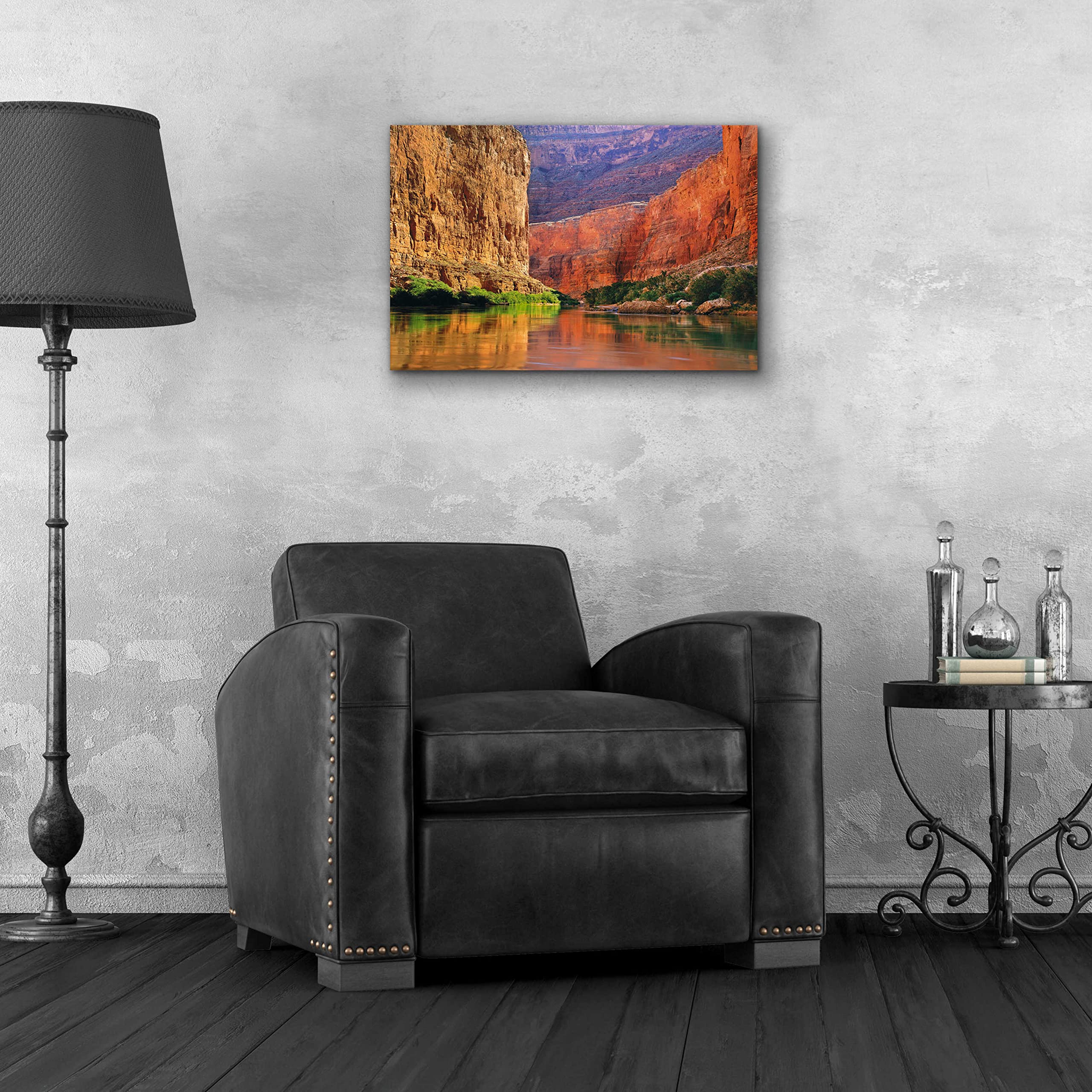 Epic 'Red Wall Gorge' Acrylic Glass Wall Art by John Gavrilis - 24x16 Inches Modern Abstract Painting for Living Room, Bedroom & Office Decor