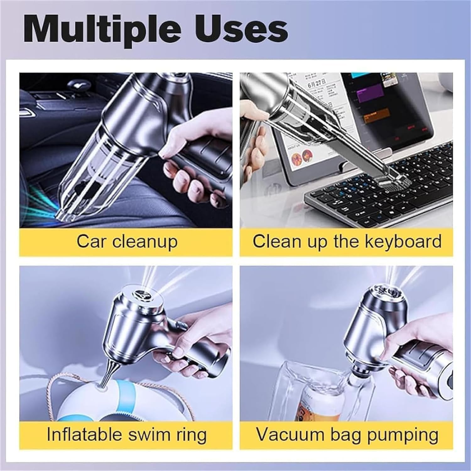 **Arify Pro 2 Cordless Car Vacuum Cleaner - 12000Pa High Power Portable Vacuum for Cars, Home & Travel - Black | Quick Cleaning for Pet Hair, Crumbs & Dust**