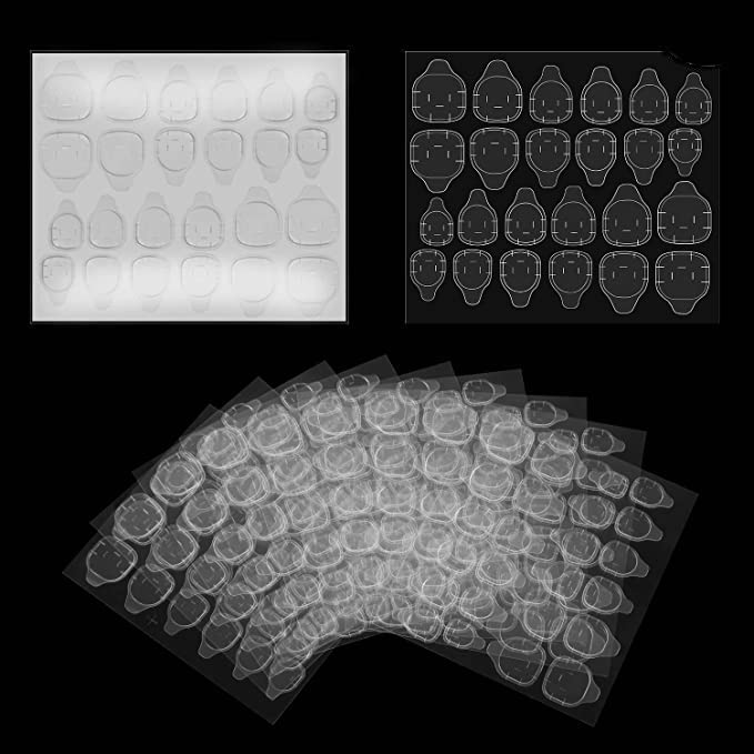 B-LADY 48pcs Double-Sided Nail Stickers - Transparent Flexible Fake Nail Adhesive Tabs for Press-On Nails | No Glue Needed, Easy Application | Perfect for Manicures, Nail Art & Salon Use