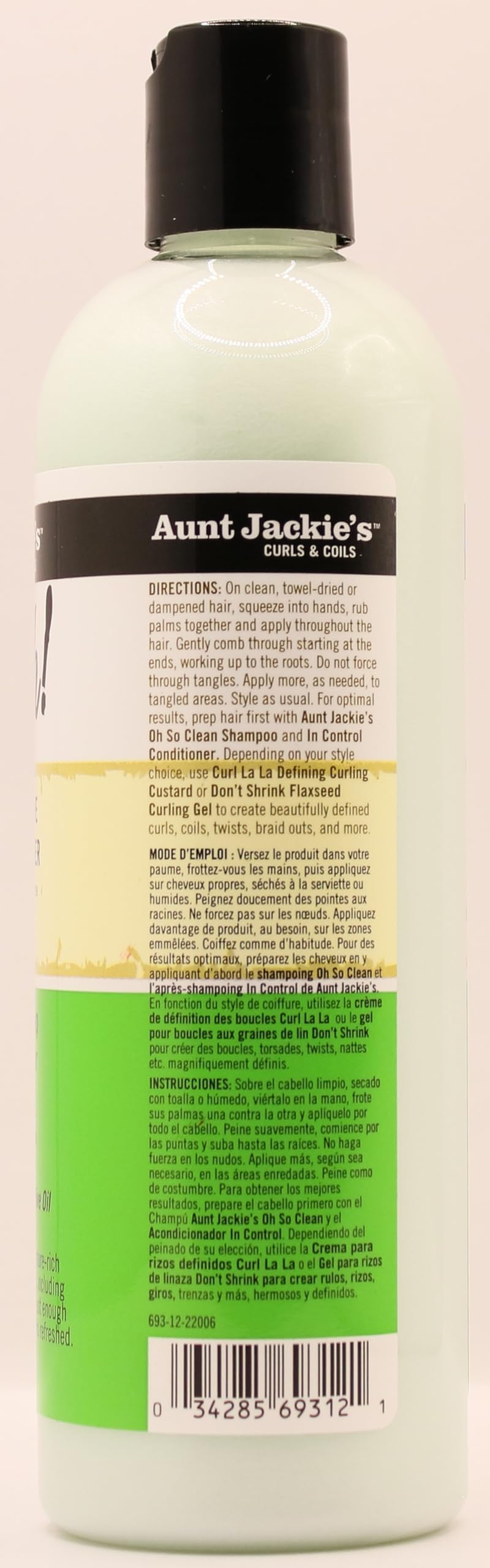 Aunt Jackie's Curls & Coils Trio Bundle - Quench Leave-In Conditioner (12oz), Curl La La Defining Custard (15oz), Seal It Up Hydrating Sealing Butter (7.5oz) for Natural Hair Care & Defined Curls | Perfect for Wash Day, Twist Outs & Protective Styles