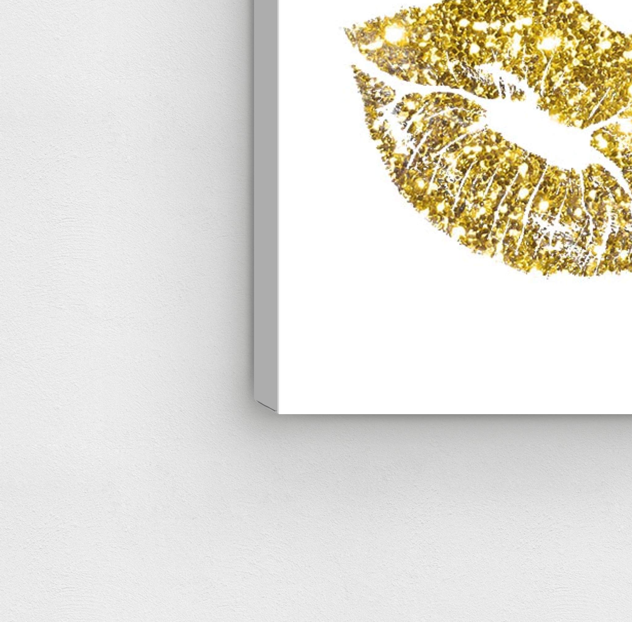 Oliver Gal Artist Co. Fashion Glam Wall Art Canvas Print - 24x24 Inch Gold & White Glitter 'Signs of Love' Home Decor for Living Room, Bedroom & Office