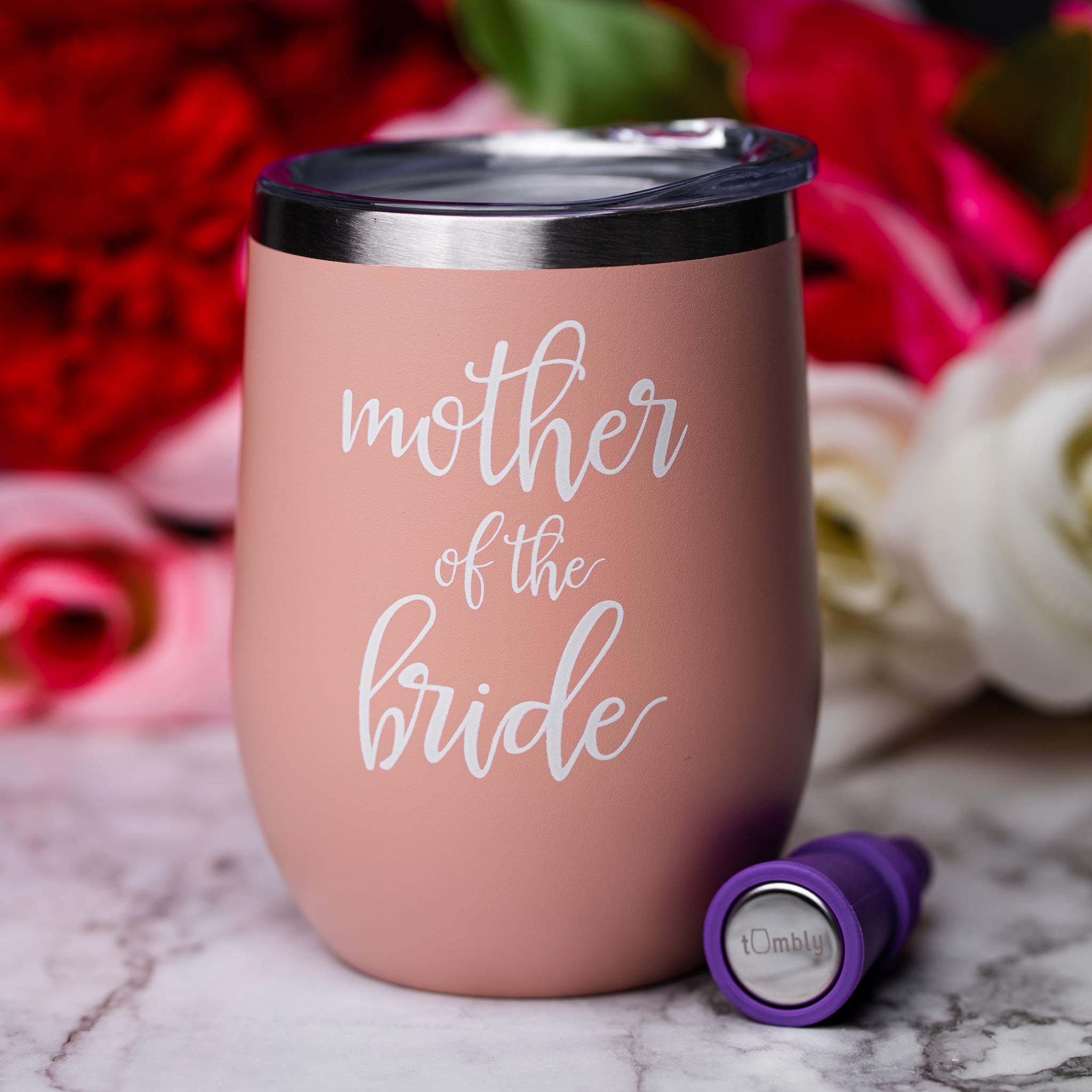 12 oz Mother of the Bride Tumbler - Elegant Wedding Gift for Bride's Mom - Perfect for Champagne, Wine & Cocktails at Wedding Reception & Bridal Shower