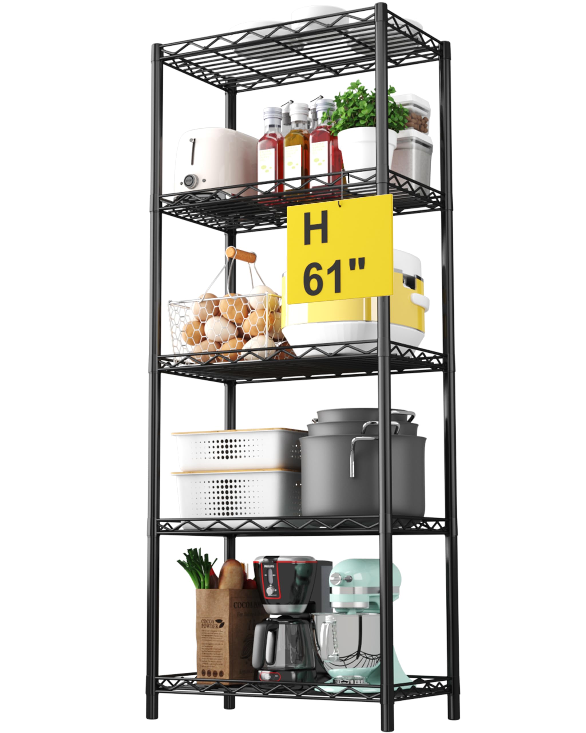 HOMEFORT 5-Tier Heavy Duty Metal Wire Shelving Unit - 21