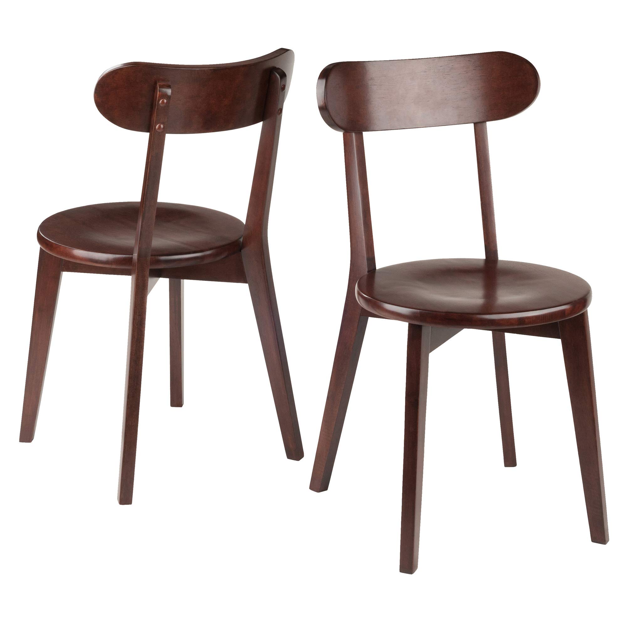 Winsome Wood Pauline 5-Piece Dining Table Set with 4 Chairs - Walnut Finish for Kitchen, Breakfast Nook or Small Space Dining