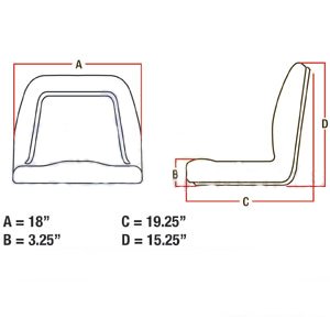 Premium High Back Tractor Seat - Universal Fit for John Deere, Kubota, Allis-Chalmers, Bobcat & More - Heavy Duty Yellow Replacement Seat for Farming, Landscaping & Agricultural Equipment
