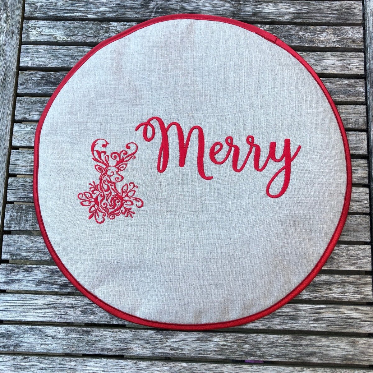 Natural Flax Linen AGA Lid Covers - Set of 2 for Christmas Decor & Kitchen Protection | Perfect for Holiday Cooking, Stovetop Safety, and Festive Home Decor