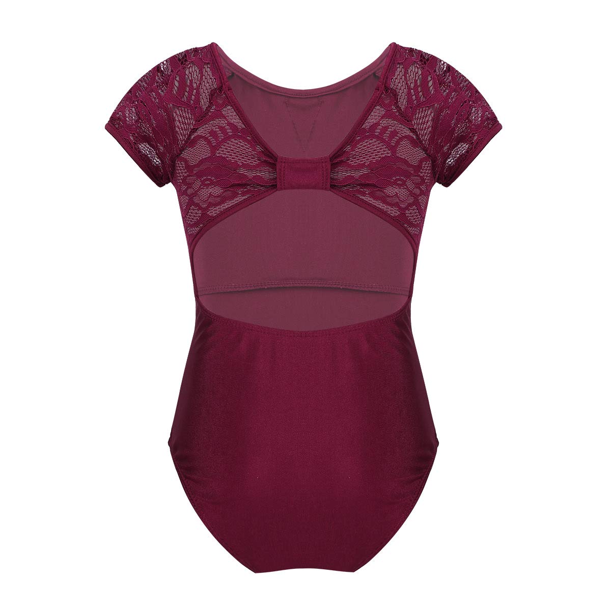 TiaoBug Girls Floral Lace Ballet Leotard - Cutout Back Gymnastics Bodysuit for Kids Dance Costume | Perfect for Ballet Class, Recitals & Dance Performances