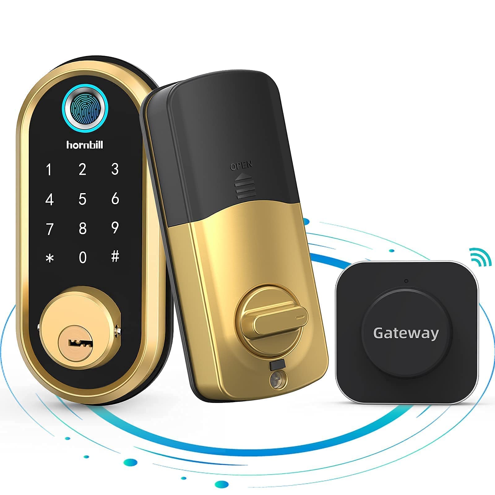 Smart Fingerprint Door Lock with Touch Screen Keypad - Bluetooth Electronic Keyless Entry Deadbolt, Auto Lock & APP Control - Alexa & Google Assistant Compatible - Perfect for Home Security & Smart Home Automation