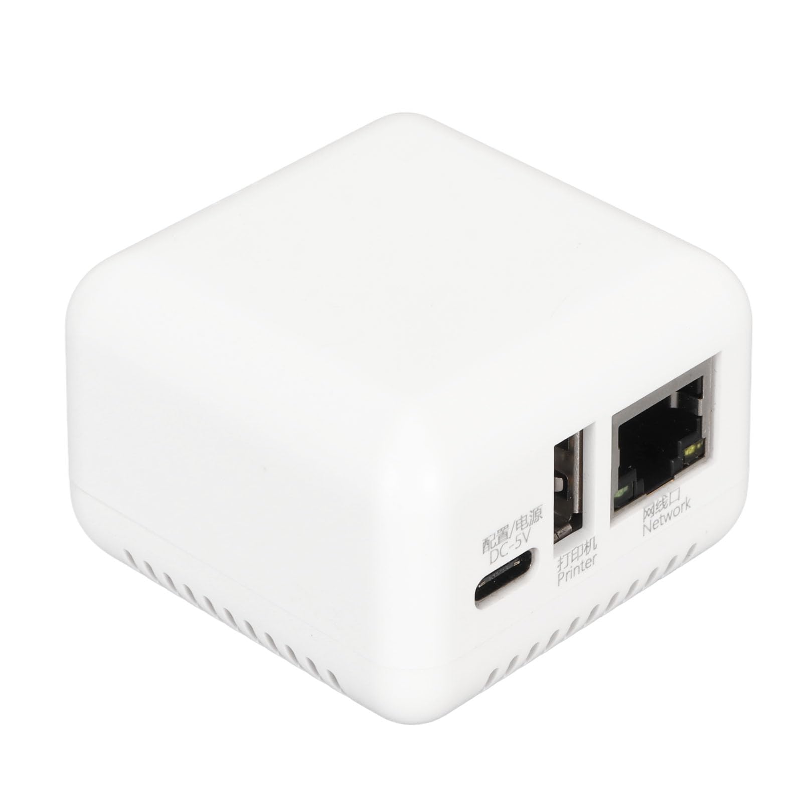 ASHATA USB 2.0 Network Print Server - LAN Printer Sharing Device for USB Printers with Type C Power Supply | Compatible with Linux 3.4 & Android | US Plug | Perfect for Home Office & Small Business Printing Solutions
