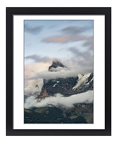 20x16 Framed Wall Art Print - Stunning Clouds Over Eiger Mountain & Green Alpine Valley Landscape Photo - Perfect for Living Room, Bedroom or Office Decor (Murren Switzerland Scenery)