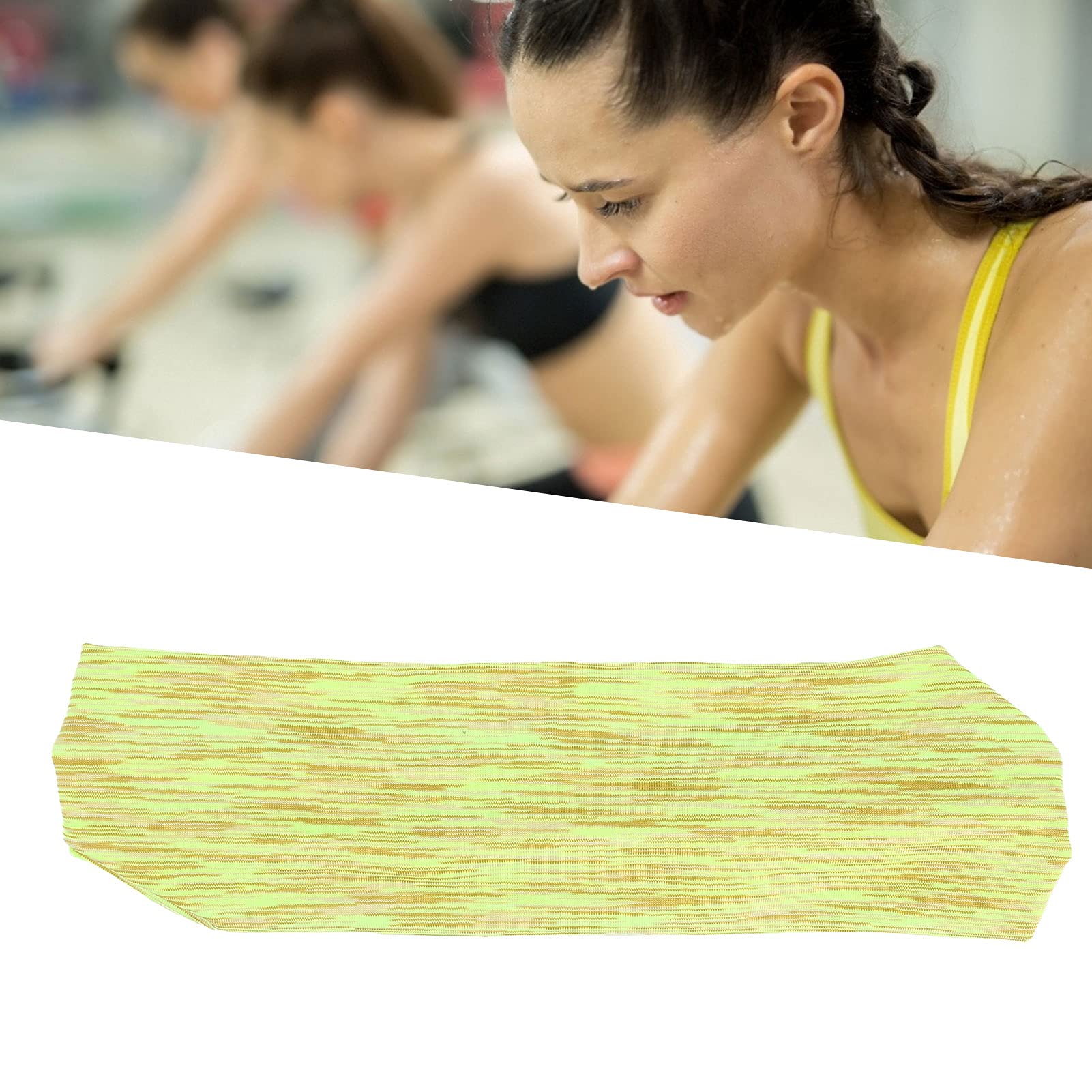 Soft Elastic Sweatband Headband - Absorbent, Wide Range of Use for Sports, Workouts, Parties, Weddings & Concerts (Fluorescent Green) - Perfect for Running, Yoga, Fitness & Outdoor Activities