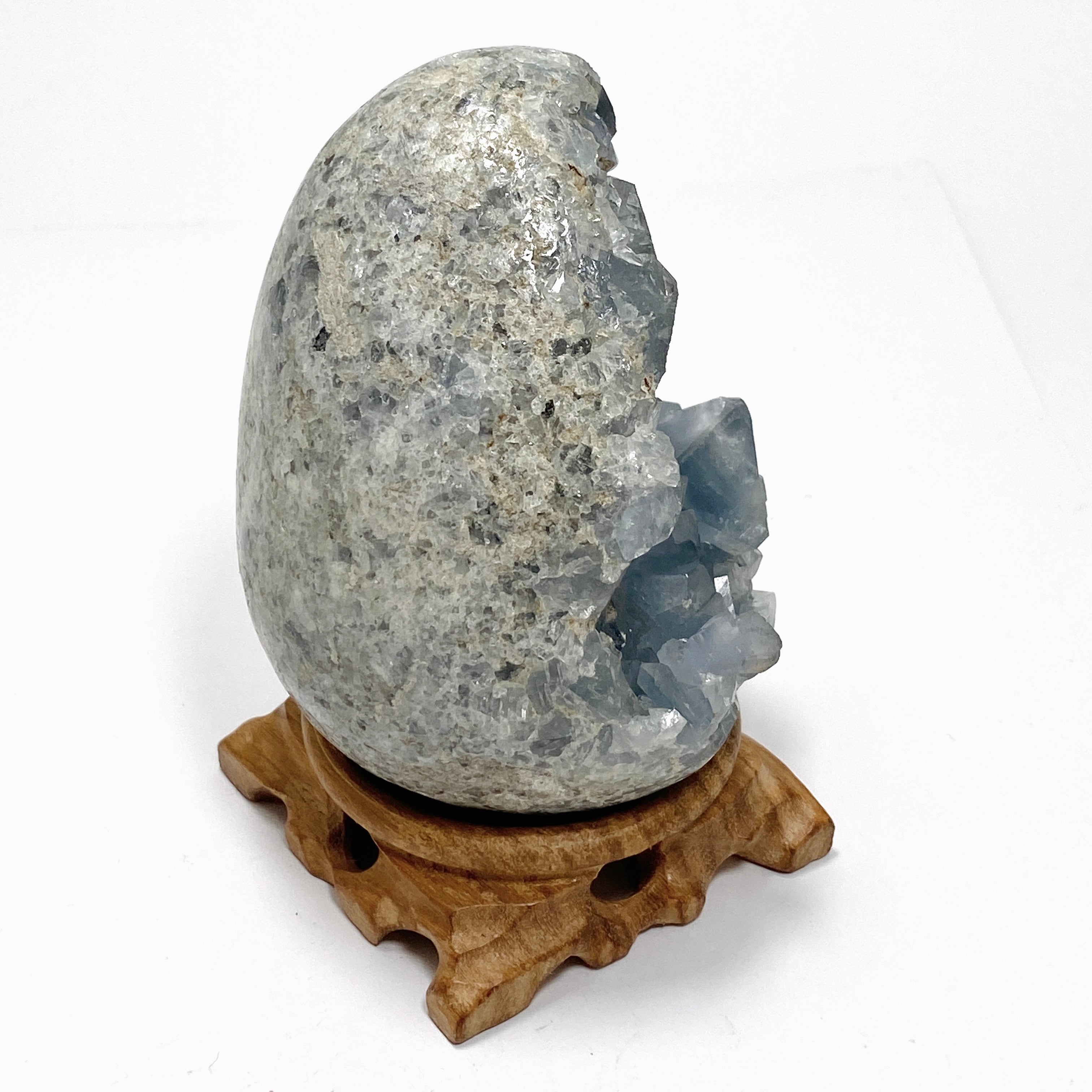 Natural Celestite Egg from Madagascar - Healing Crystal for Meditation, Energy Balancing & Home Decor (CR3717) | Perfect for Yoga Spaces, Reiki Healing & Spiritual Gifts