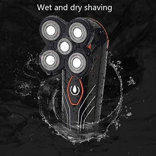 Rechargeable Rotary Electric Shaver for Men - Close Shave Beard Trimmer & Bald Head Haircut Machine | Cordless Wet/Dry Use for Travel, Home & Gym