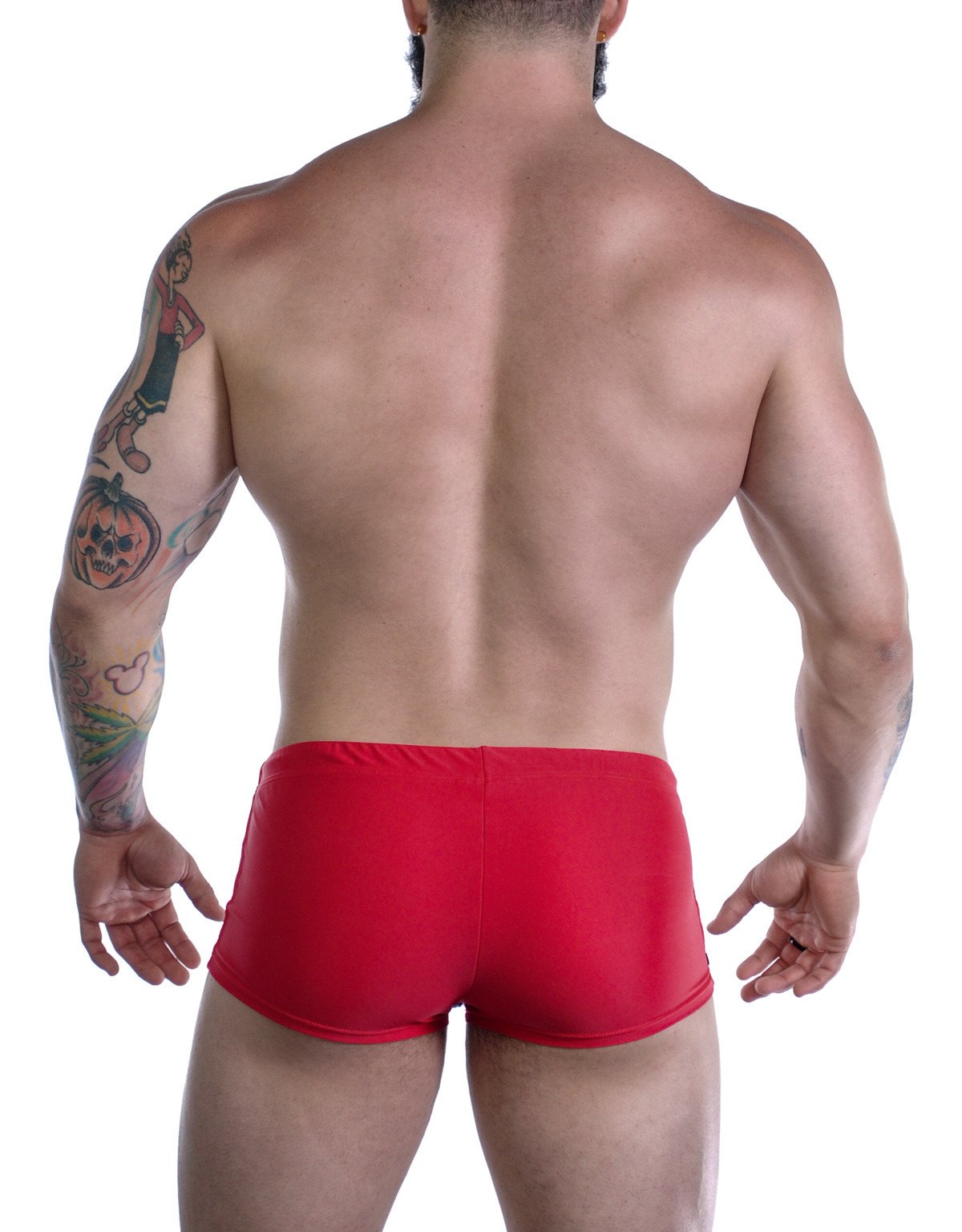 Wildmant Sportivo Square Cut Red - Premium Men's Swim Trunks for Beach, Pool & Summer Vacation | Quick Dry & Comfortable