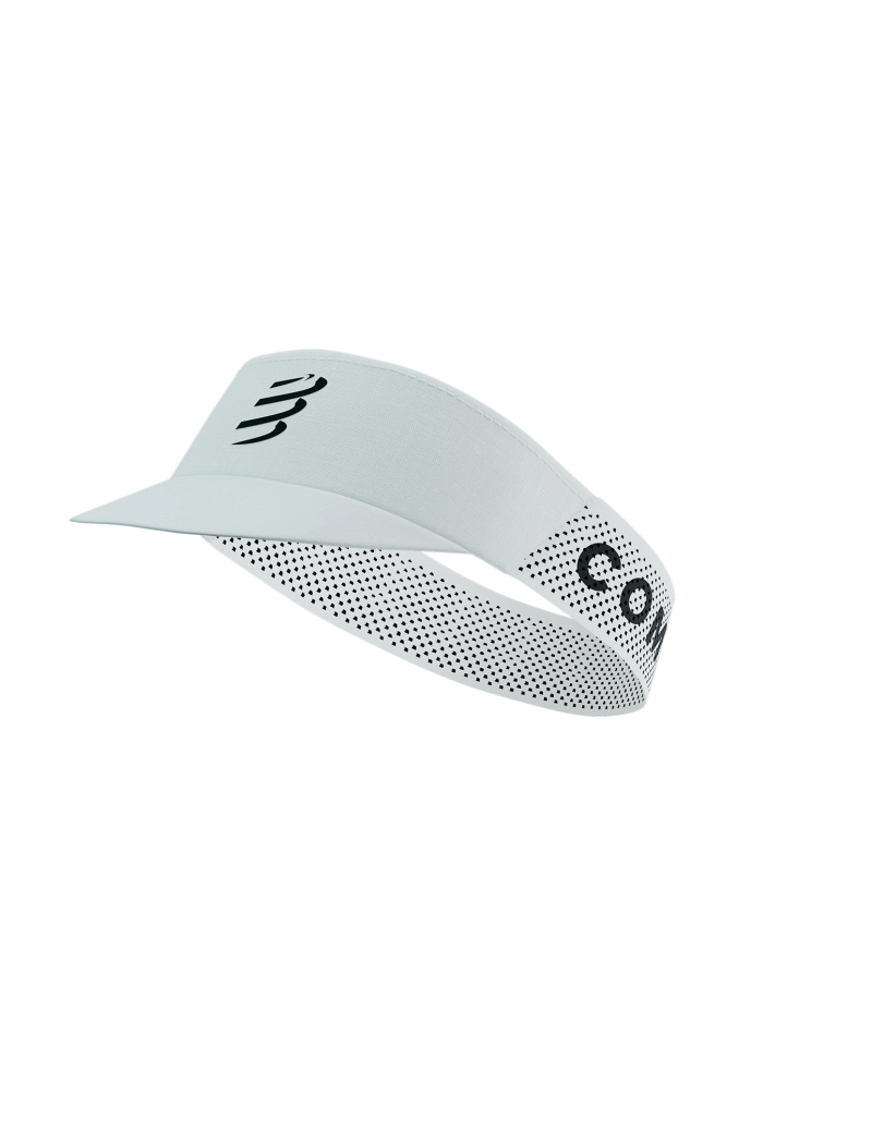 Compressport Unisex Pro Racing Visor - Lightweight Sun Visor for Running, Cycling & Outdoor Sports - White
