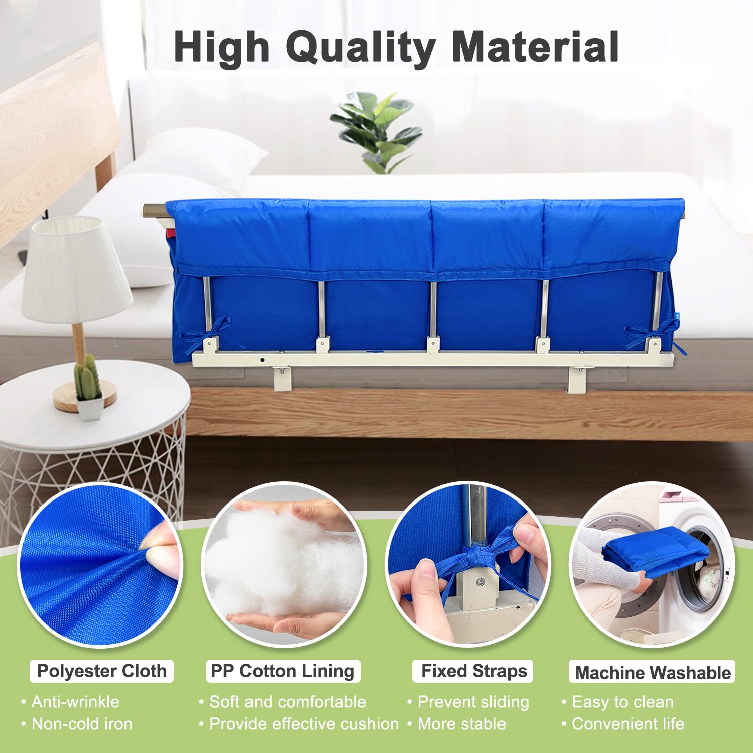 Hospital Bed Rail Padding Cushion - Safety Guard Cover for Adults & Elderly - Medical Grade Foam Bumper Protector - Prevents Injuries & Enhances Comfort - Ideal for Home Care, Nursing Homes & Rehabilitation Centers (1 Piece)