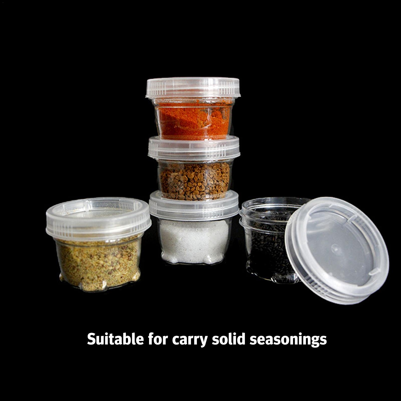 Stackable Airtight Storage Jars Set of 5 - Portable Kitchen & Pantry Organizer for Food, Spices, Camping Supplies - Perfect for Home, Office, Outdoor Camping and Picnic Organization