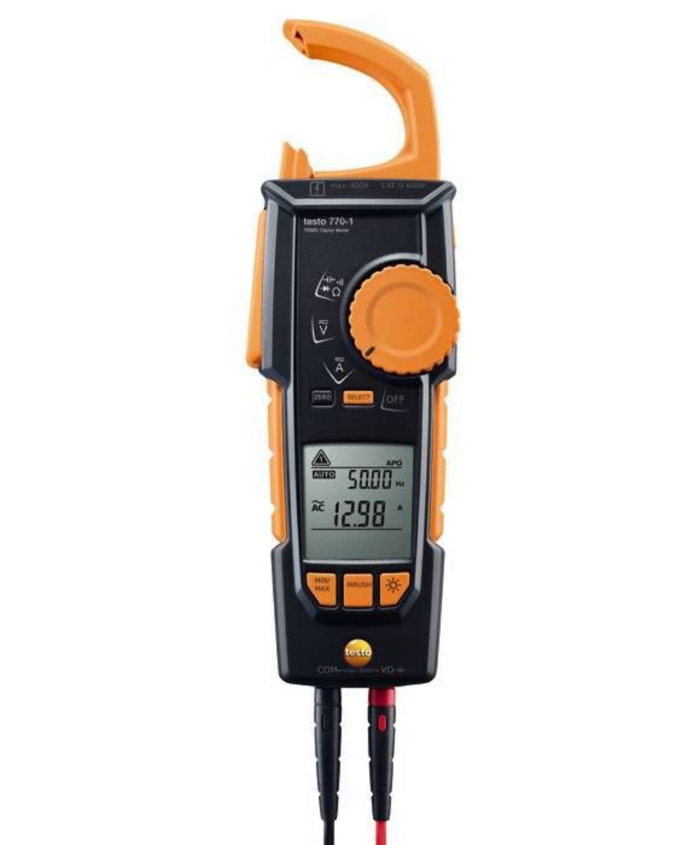 Testo 770-1 True RMS Clamp Meter - Digital Clamp Multimeter for AC/DC Current, Voltage, Resistance Measurement - Ideal for Electricians, HVAC Technicians & Industrial Use