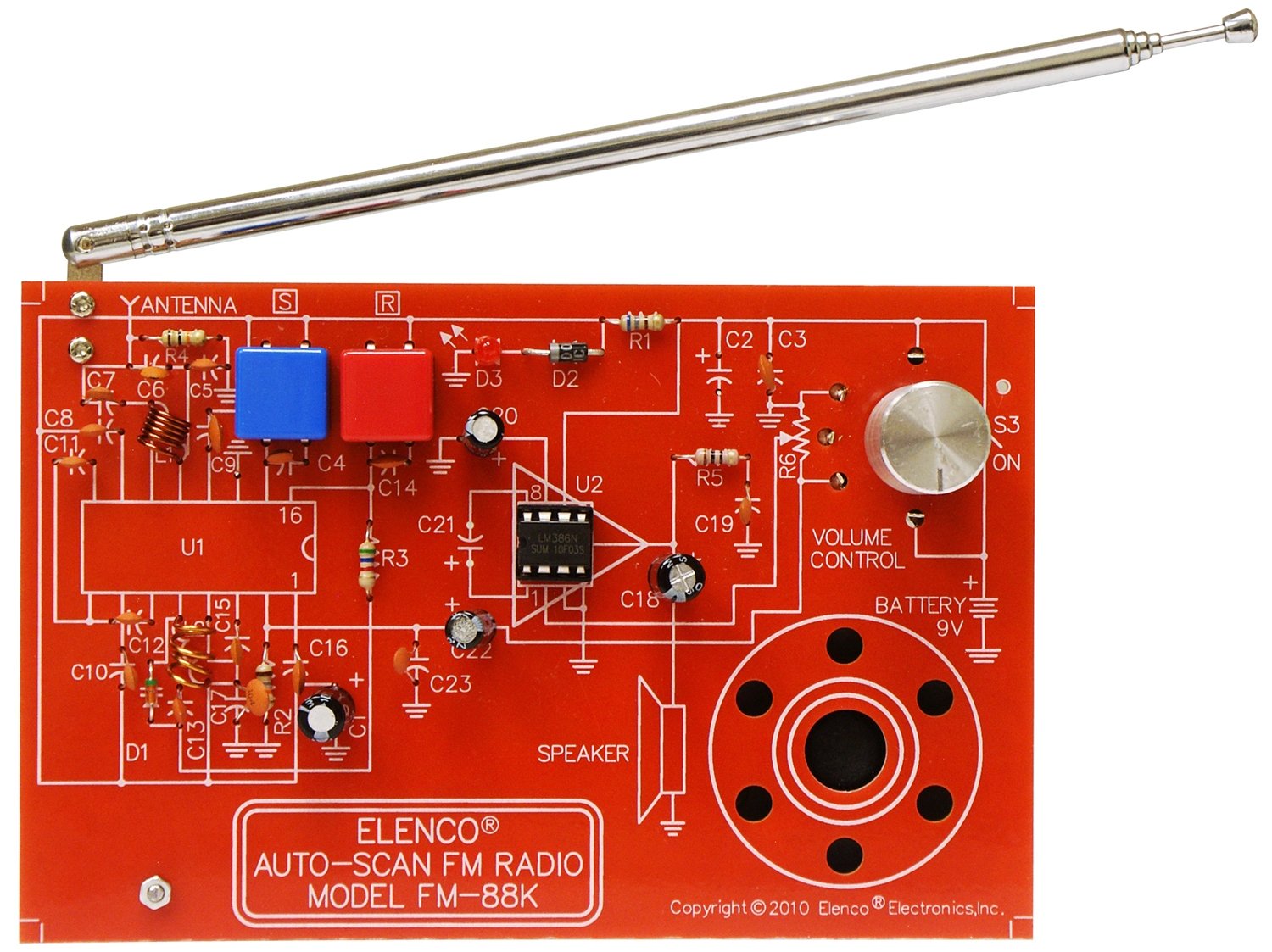 ELENCO FM-88K/CS5 Auto-Scan FM Radio DIY Kit (5-Pack) - Requires Soldering Assembly for Electronics Hobbyists & STEM Learning Projects