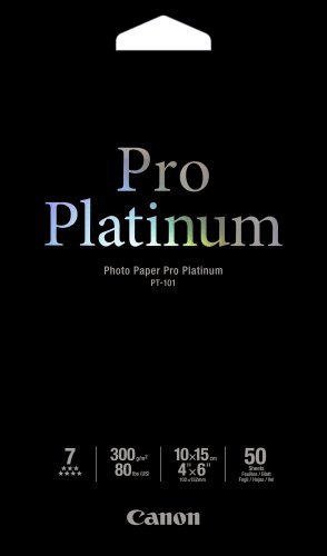 Canon Pro Platinum Photo Paper 4x6 Inches - 50 Sheets (2768B014) - Premium Matte White Paper for Professional Prints, Photo Albums & Scrapbooking