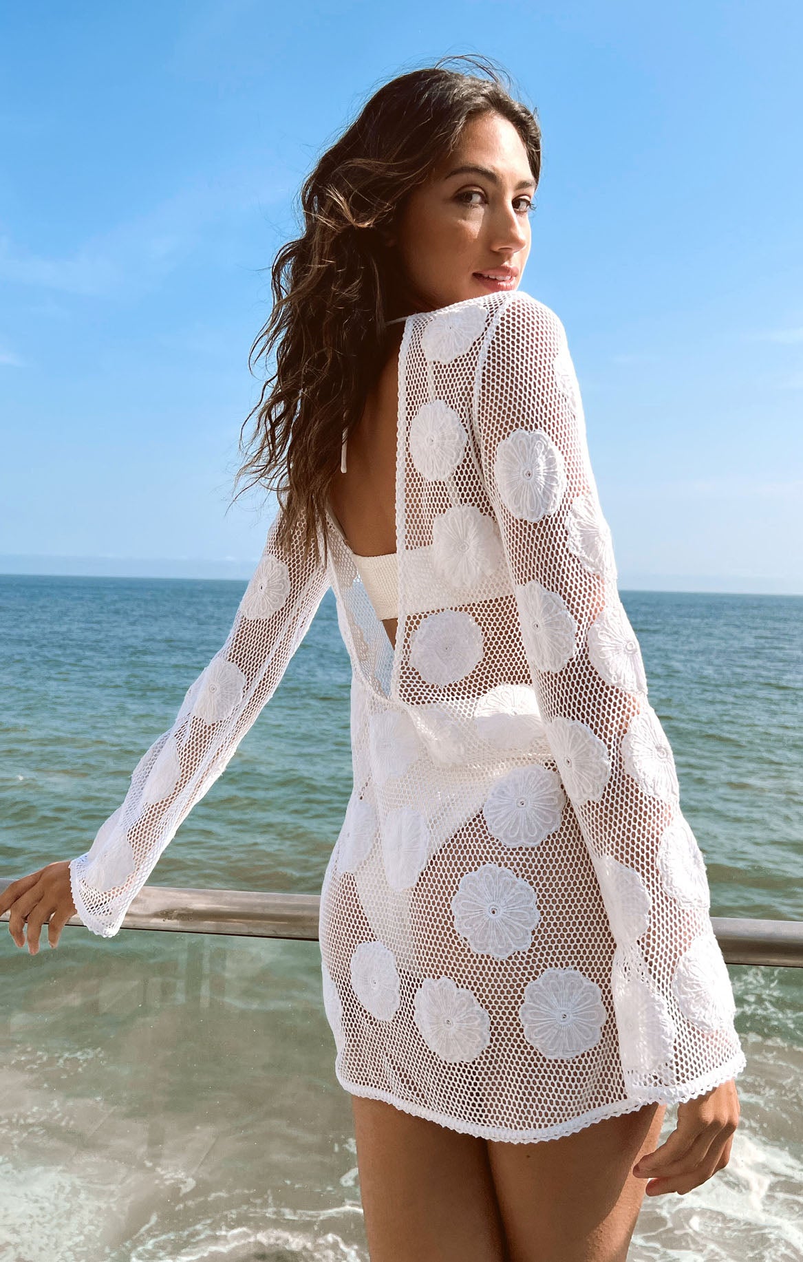 Castaway Coverup - Wildflower Mesh Beach Dress for Women | Lightweight & Flowy Summer Cover Up | Perfect for Beach, Pool, and Vacation