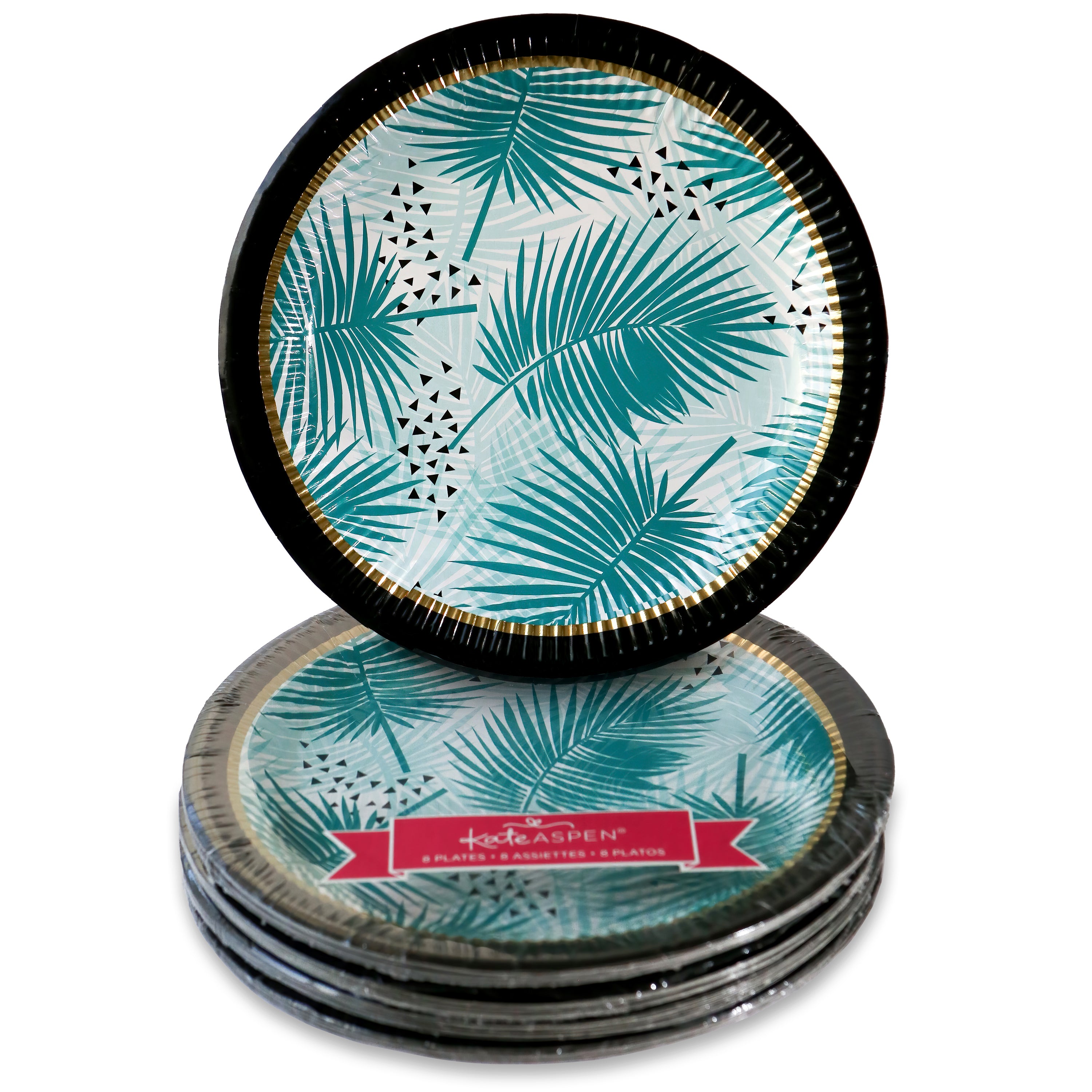 Eco-Friendly Tropical Chic 9-Inch Premium Paper Plates - Set of 8 Disposable Plates for Parties, BBQs & Beach Picnics | Biodegradable Dinnerware for Summer Entertaining
