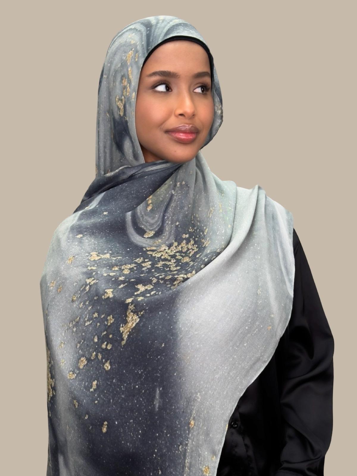 London Fog Print Modal Hijab - Soft & Breathable Scarf for Women - Perfect for Daily Wear, Prayer, and Fashion Outfits