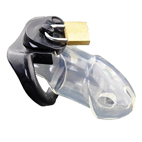Hypoallergenic Male Chastity Cage - Clear Plastic Cock Ring for Adult Play & BDSM