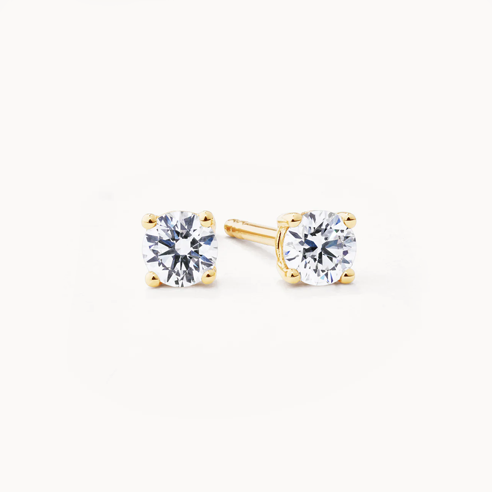 10K Gold Lab-Grown Diamond Round Stud Earrings for Women | Hypoallergenic, Durable & Elegant Jewelry for Everyday Wear, Parties & Gifts