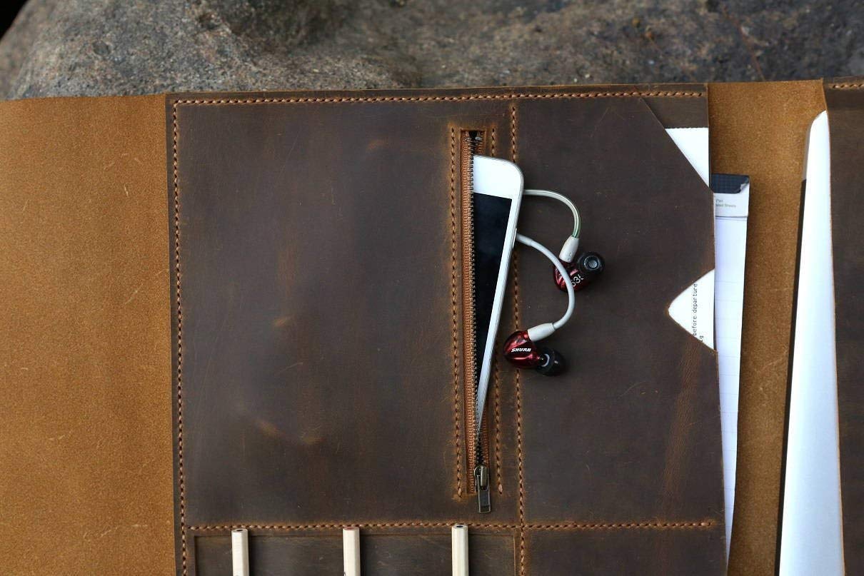 Handmade Distressed Leather MacBook Pro Laptop Case - Vintage Business Portfolio & Travel Organizer (MB05PDB) | Perfect for Office, Commuting & Business Trips