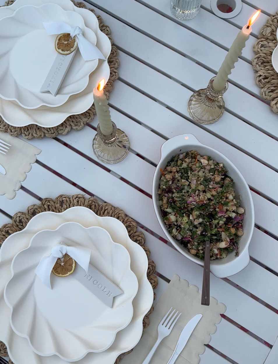Simply Eco-Friendly Dinner Plates - Cream Color, Set of 8 | Sustainable Disposable Plates for Parties, Picnics & Everyday Use
