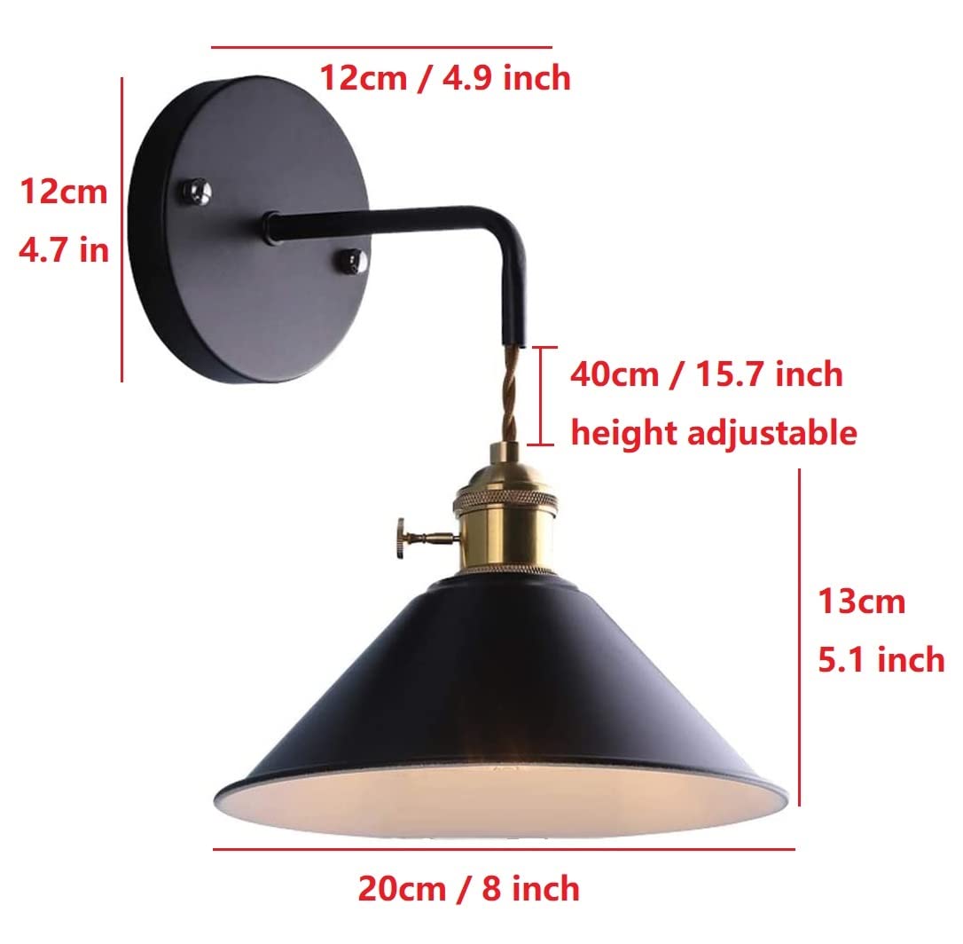 LSR Modern Wall Sconces Lighting - Set of 2 Battery Operated LED Lights with Remote Control & Dimmable Function, Black Metal Sconce Fixtures for Bedroom, Living Room, Reading Nook - Perfect for Ambient Lighting, Night Reading, and Home Decor Accent