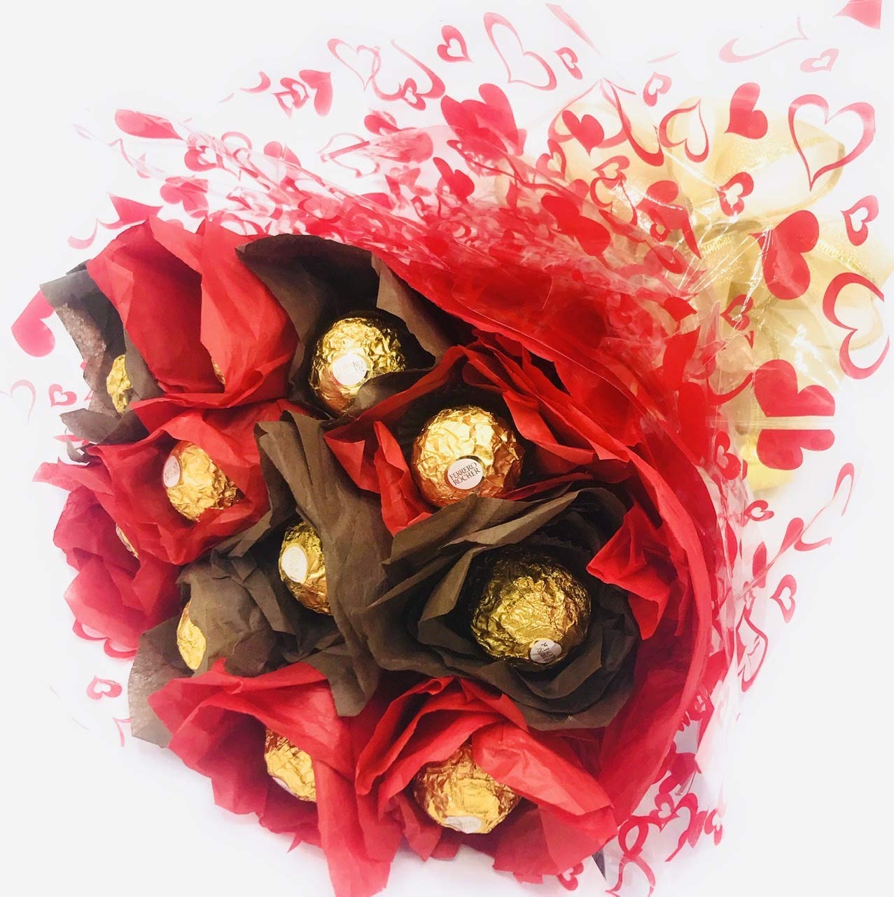 Premium Gourmet Hazelnut Milk Chocolates - 24 Count Luxury Chocolate Gift Box with Edible Red Roses | Valentine's Day, Anniversary, Birthday Gift for Her/Him | Romantic Present, Corporate Gift, Wedding Favors